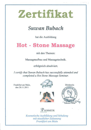 Zertifikat: Hot Stone Massage